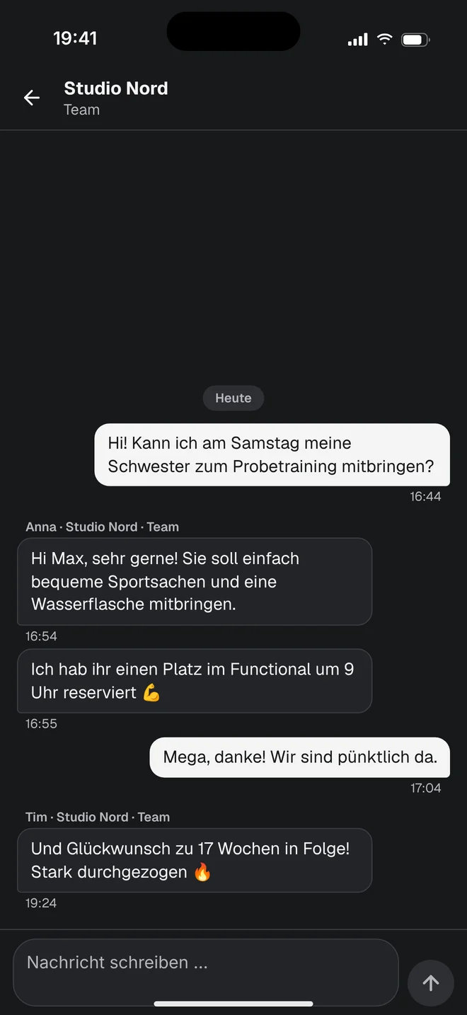 Chat mit dem Studio